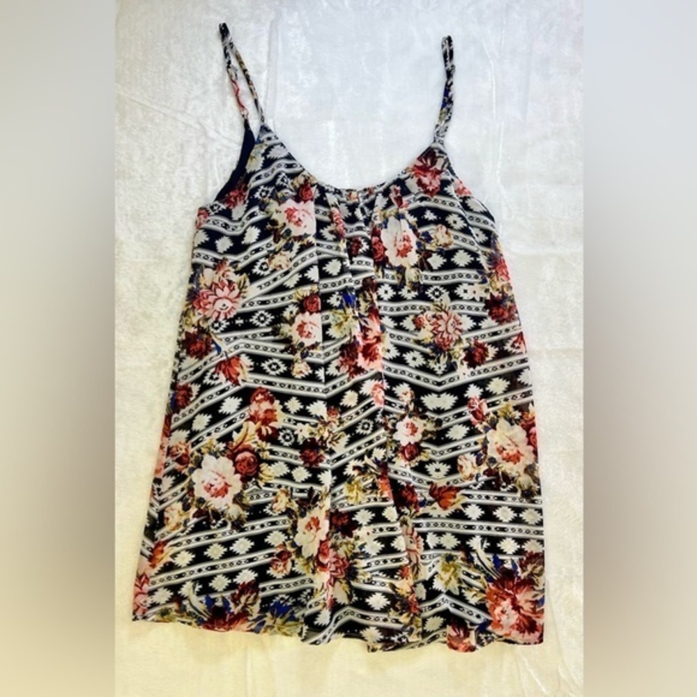 Show Me Your MuMu Aztec Floral Trapeze Mini Dress Sz M‎ EUC